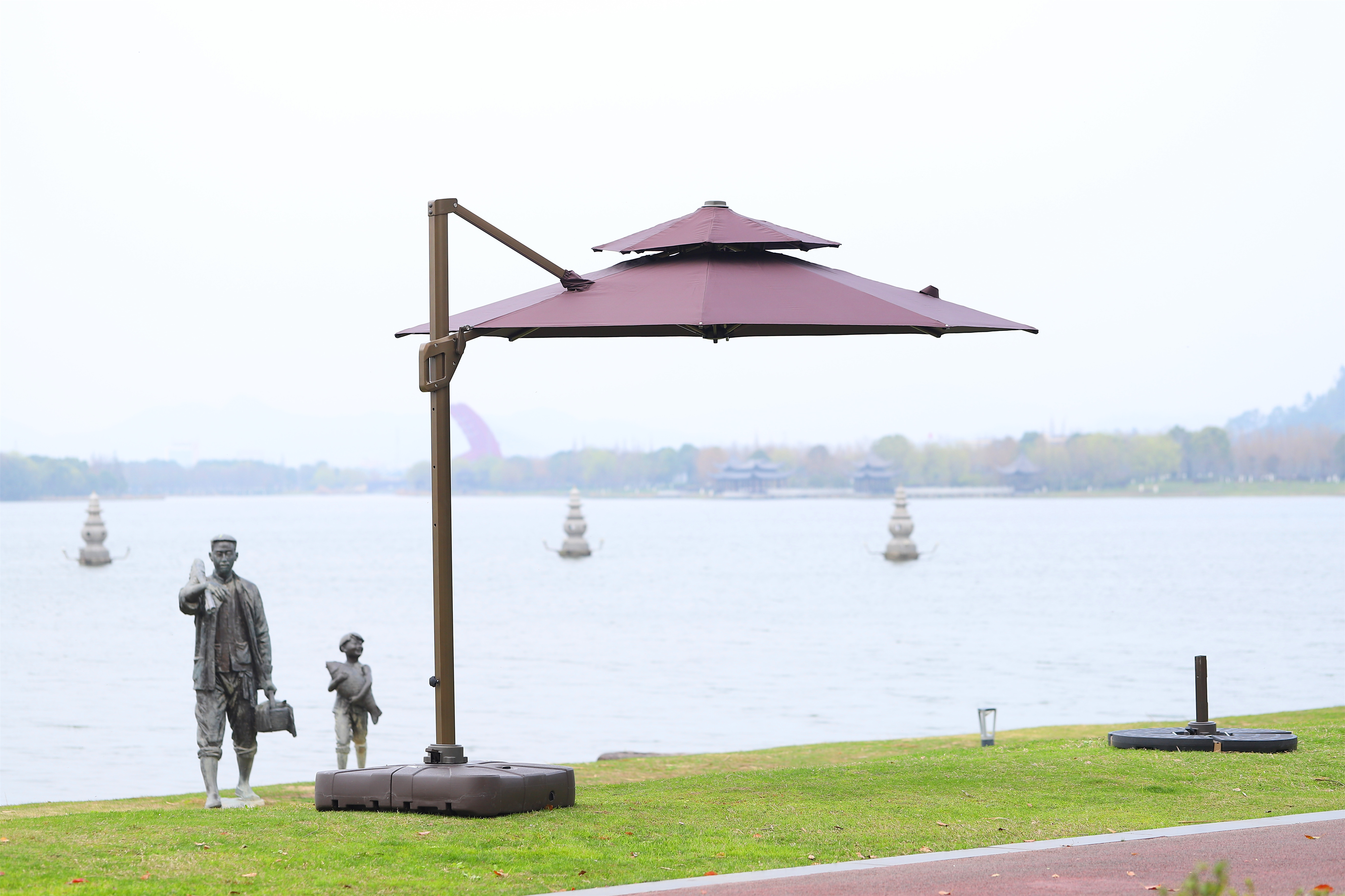  Round Aluminum alloy frame UV resistant parasol de plage beach patio umbrellas SZC-002