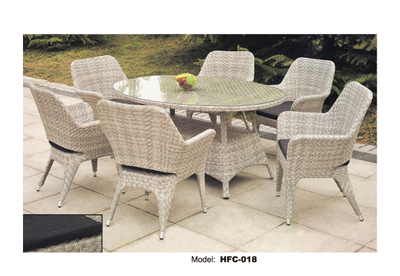 TG-HFC018 Round Rattan Outdoor Aluminium Waterproof Garden Furniture Coffee Set with Chair