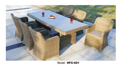 TG-HFC021 Outdoor Rattan Dining Set Patio Chair Garden Table Garden Furniture