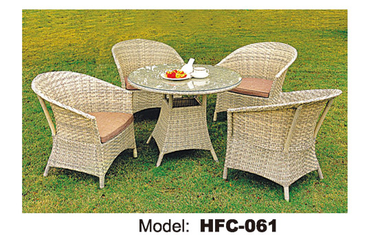 TG-HFC061 Morden Garden Furniture Set Outdoor Rattan Furnitures Dining Set Patio Dining Furniture