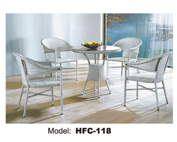 TG-HFC118 Leisure Garden Dining Furniture Aluminum Chair Table Set 