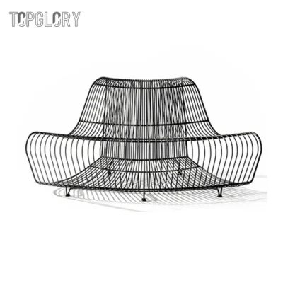 Wholesale Modern Design Outdoor Garden Patio Park Furniture Metal Sofa Chair TG-KS6208