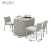 Modern Design Outdoor Patio Garden Furniture Aluminum Tube Rope Weave Table and Chair TG-KS9200