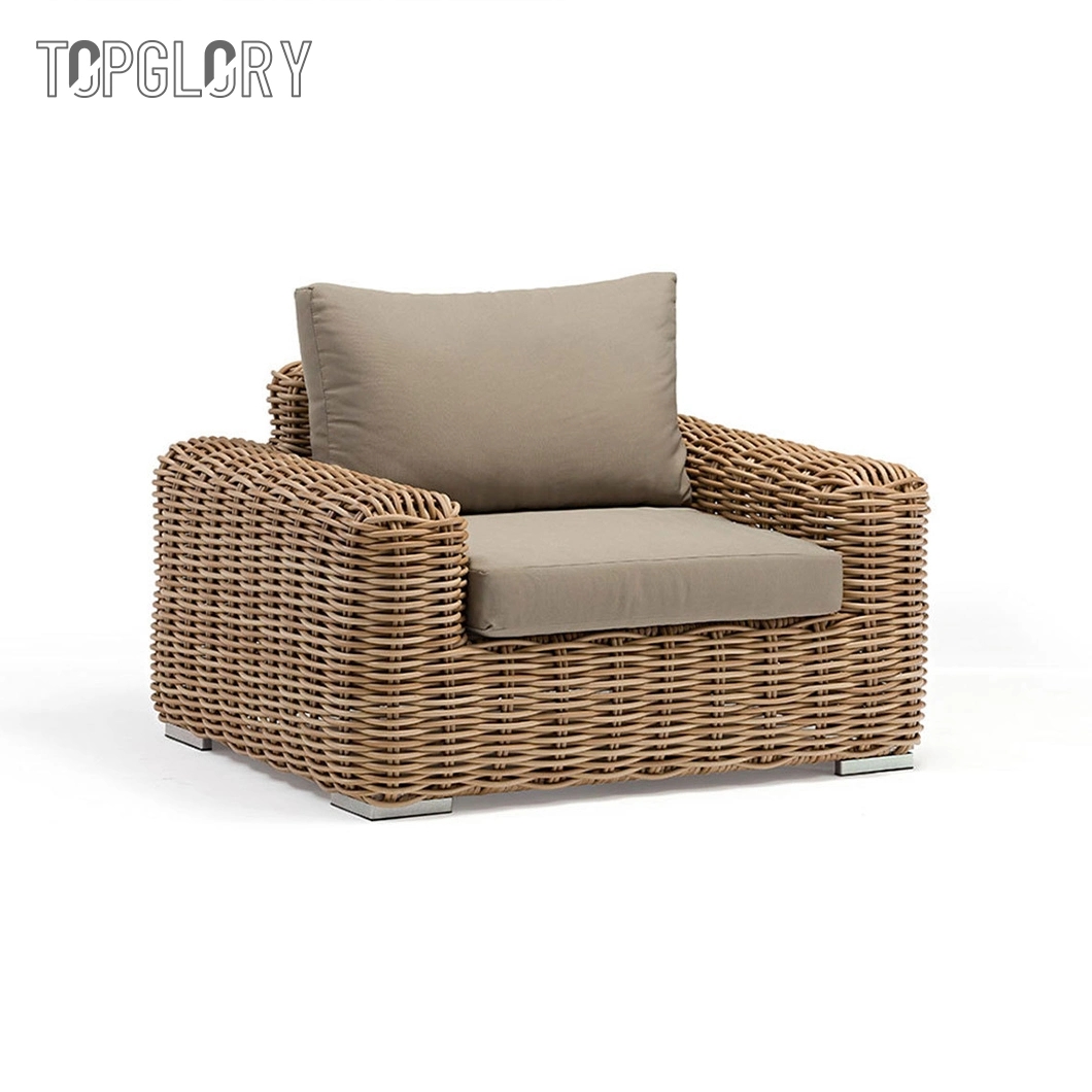 Outdoor Home Garden Luxury Furniture Aluminium Sectional Lounger Waterproof Rattan Sofa with Coffee Table TG-KSU1796