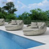 Outdoor Hotel Restaurant Patio Garden Swimming Pool Leisure Rattan Wicker Sofa Bed TG-KSU2117