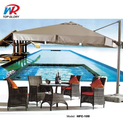 High quality rattan outdoor furniture cafe restaurant dining table and chairs garden set patio furniture HFC-109