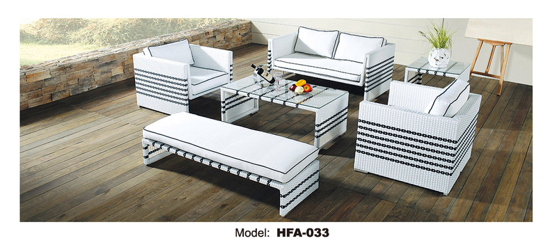 TG-HFA033 Outdoor Rattan Sofa Simple Courtyard Tea Table Combination Romantic Leisure Rattan Chair Furniture