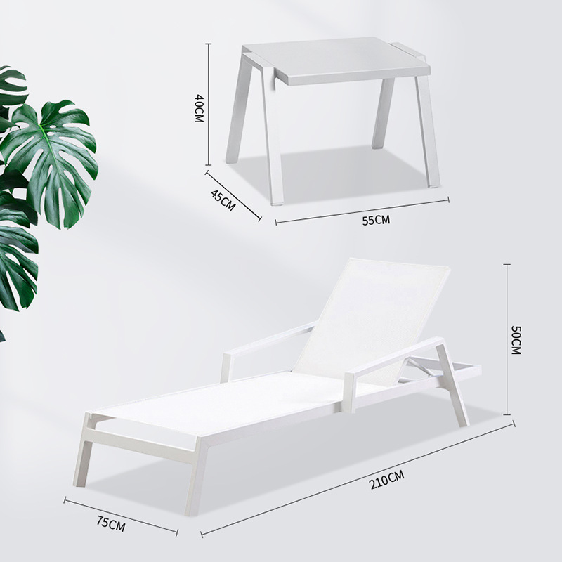 China Wholesale Modern Pool Beach Lounge Chairs Patio Furniture Outdoor Home Garden Leisure Chaise Lounge with Side Table TG-NI21.22