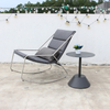 Simple single rocking chair, lunch lounge chair, outdoor courtyard balcony adult stainless steel leisure lazy rocking chair TG-NI43