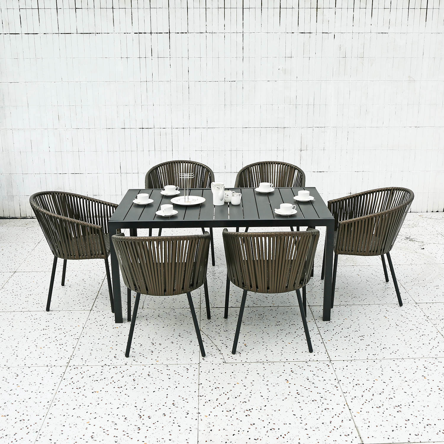Morden Dining Set Table & Chair Wicker Rattan Garden Furniture Sets