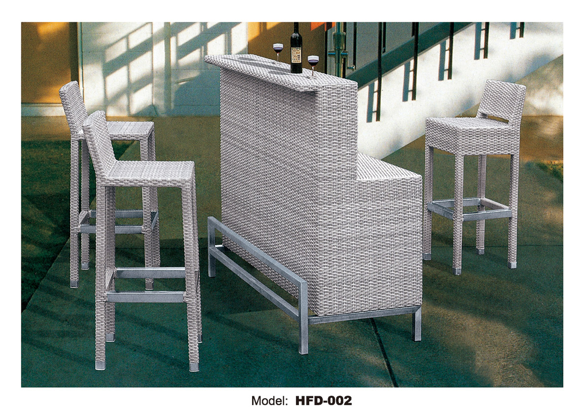 TG-HFD002 Garden Outdoor Furniture Rattan Bar Dining Set